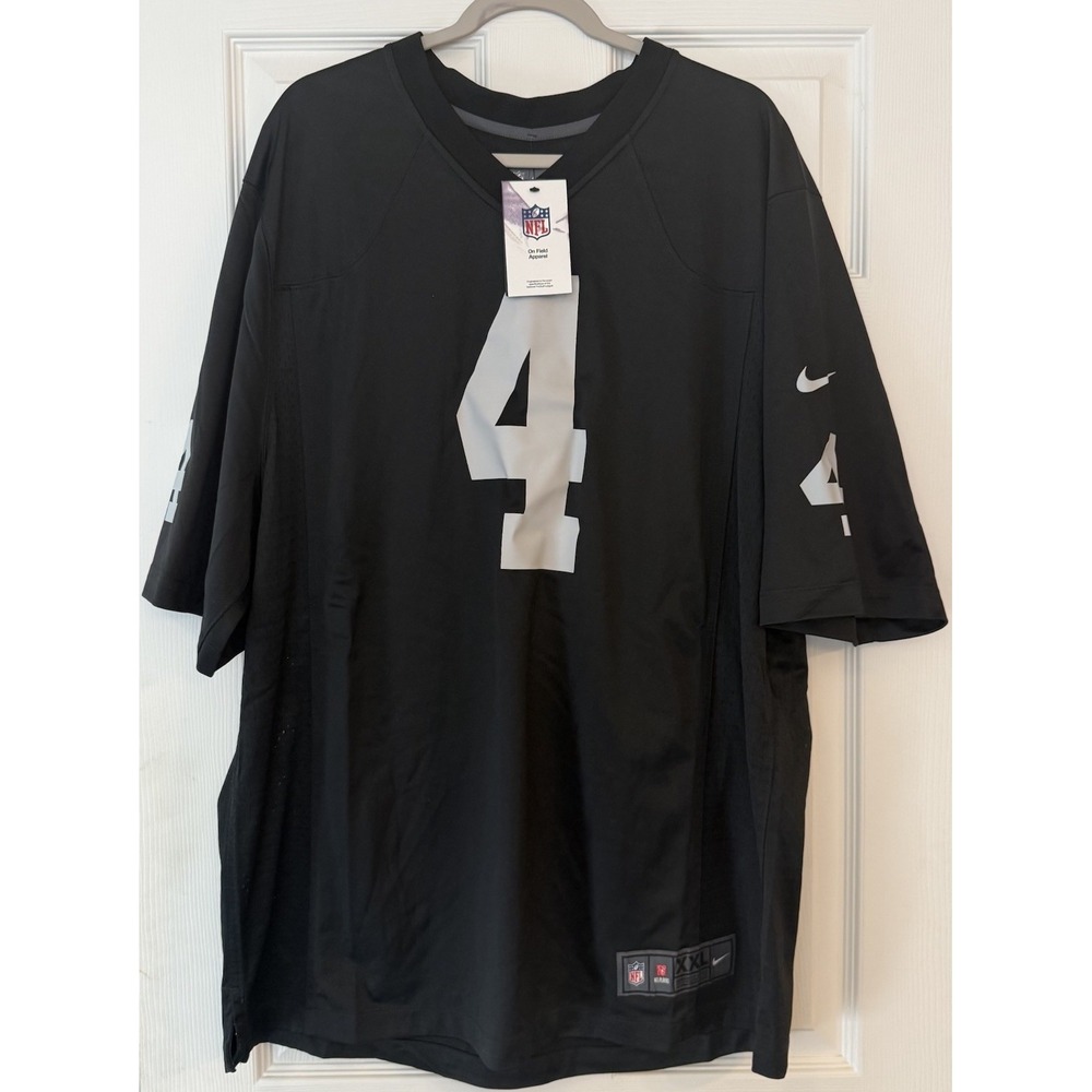 Las Vegas Raiders NWT #4 Derek Carr‎ Jersey 2XL Nike On Field Black NFL Football